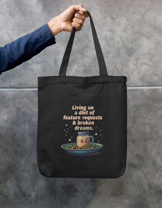Unisex Tote Bag Zipper for Product Managers - "Living on a diet of feature requests and broken dreams" - Image 6