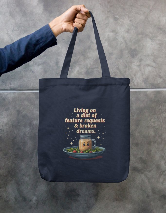 Unisex Tote Bag Zipper for Product Managers - "Living on a diet of feature requests and broken dreams" - Image 5