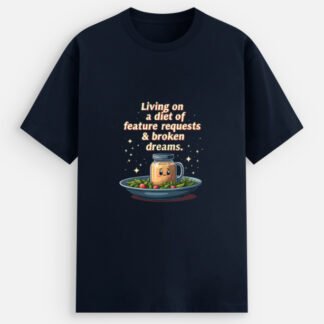 Unisex Oversized Classic Cotton T-Shirt for Product Managers - "Living on a diet of feature requests and broken dreams"