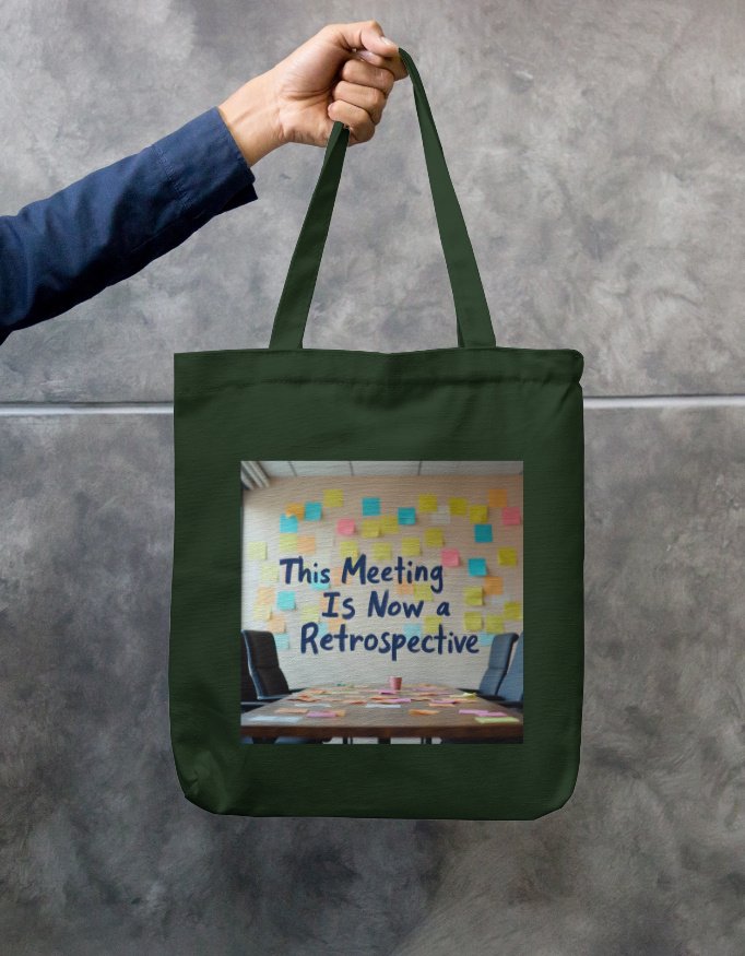 Tote Bag Zipper - "This meeting is now a retrospective" - Image 7