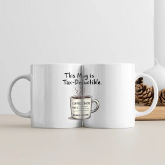White Coffee Mug -"This mug is tax-deductible"